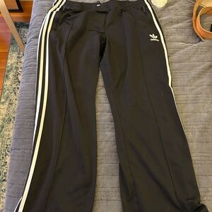 Adidas Black Joggers with White Drawstring